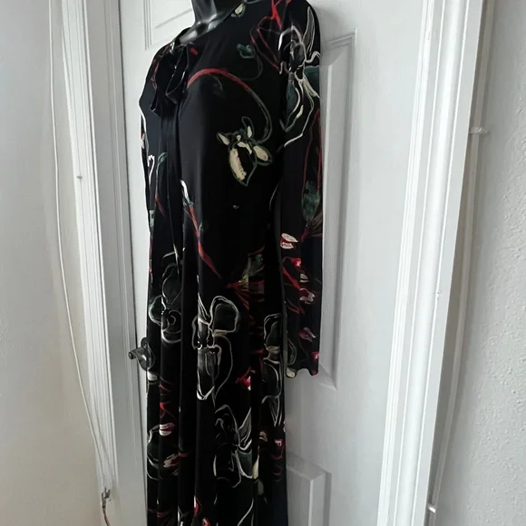 Zara Keyhole Midi Floral Dress size L - Picture 10 of 16